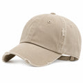Basecap Einheitsgröße Baumwolle Beige im Used-Look mit verstellbarem Verschluss