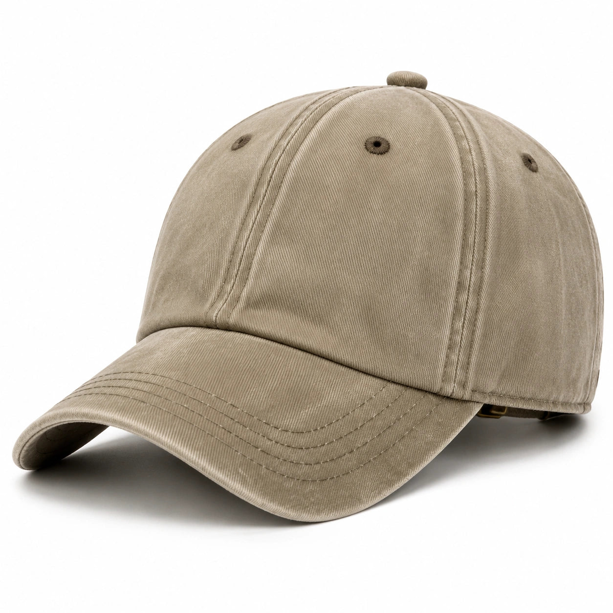 Baseballkappe Einheitsgröße aus Twill Beige verstellbar im klassischen Stil