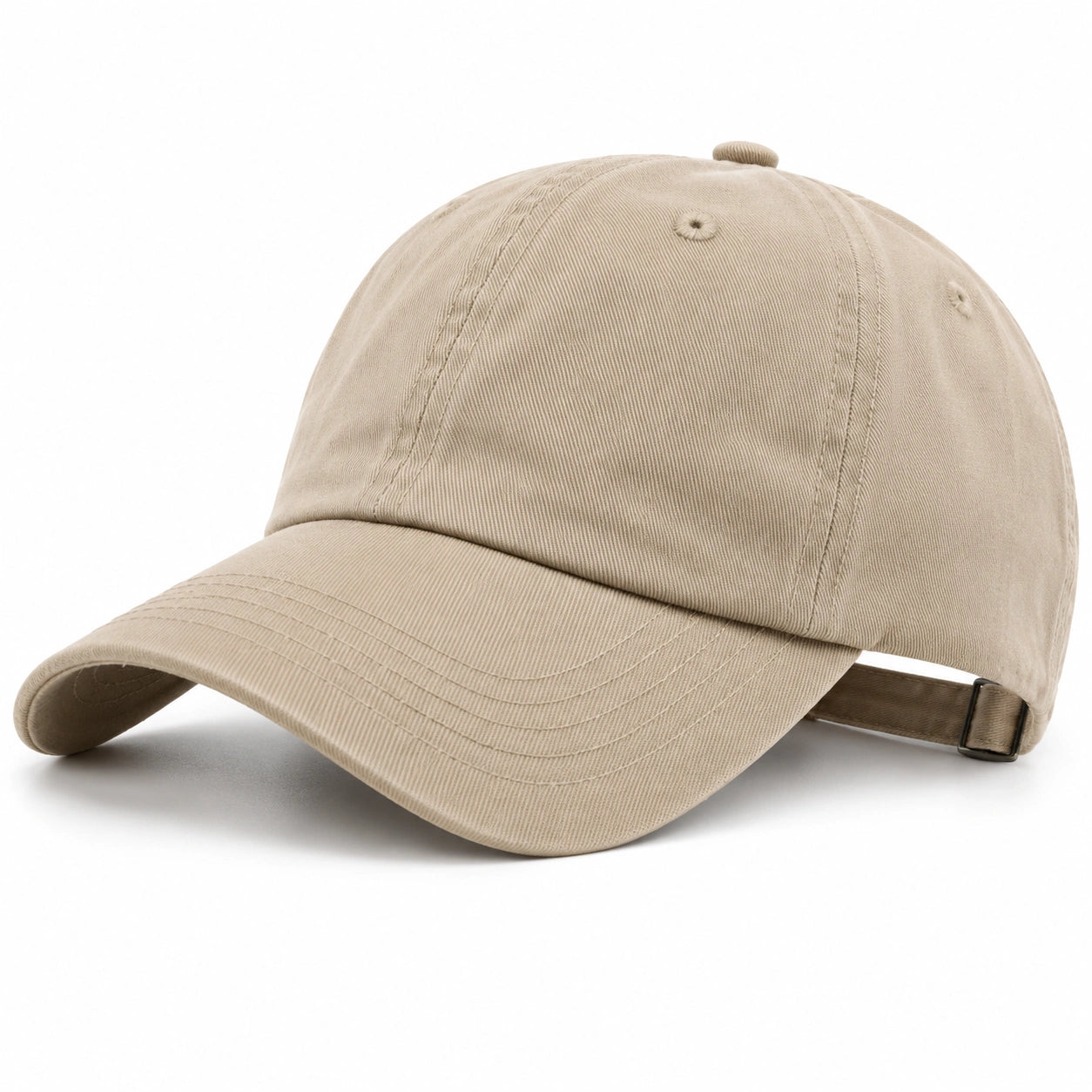 Baseballkappe Einheitsgröße Baumwolle Beige verstellbar mit gebogenem Schirm