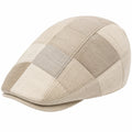 Schiebermütze Einheitsgröße aus Textil in Beige Taupe Creme mit Patchwork-Design