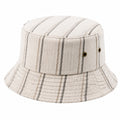 Bucket-Hut Einheitsgröße aus Textil Beige Grau gestreift für Freizeit
